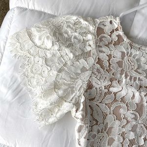 Lulus White Dress with Nude Underlay